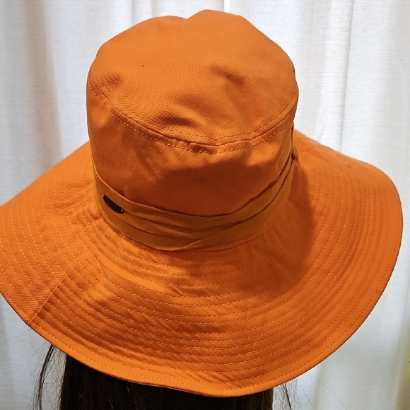 Sun N Sand Chic Orange Wide-Brim Hat‎ with Buckle Packable Pool Vacation Hat main image 11